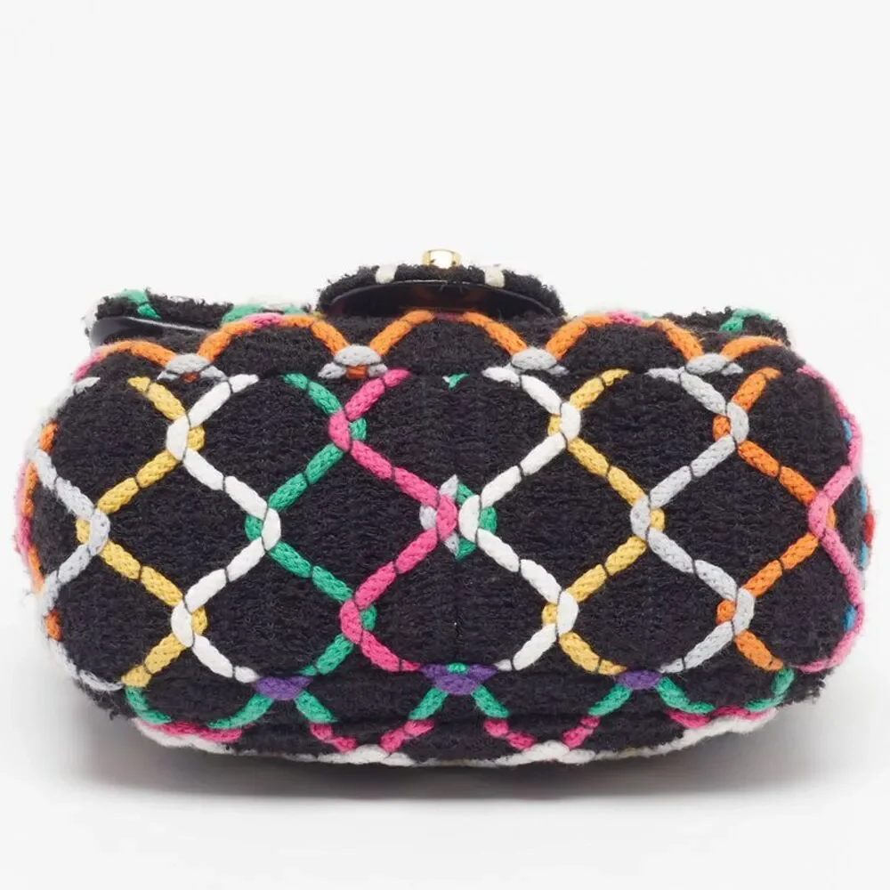 Chanel Pearl Crush Mini Multicolor Tweed Square Flap Bag - Picture 6 of 7